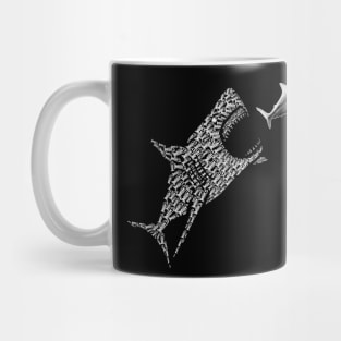 Shark Fish Ocean Rebellion Together Comic Art Funny Politics Eat Mug